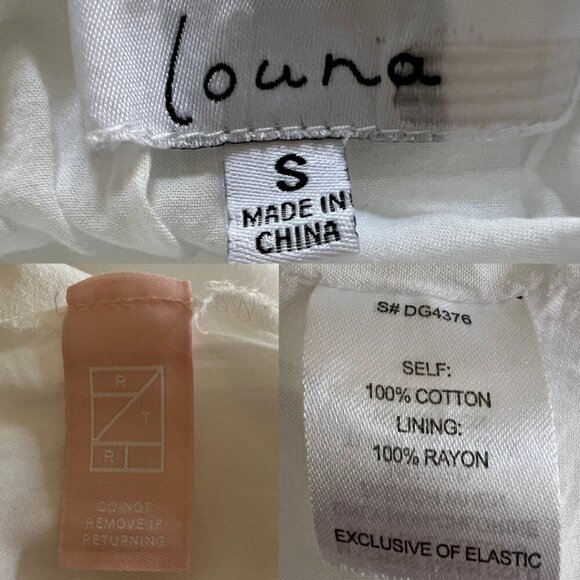 Louna Cotton Lace Up Milkmaid Style Cream Short Sleeve A-Line Mini Dress - Picture 8 of 8